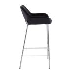 Daniella Chrome and Black Velvet Contemporary Bar Stools (Set of 2) 13 Daniella Chrome and Black Velvet Contemporary Bar Stools (Set of 2)