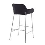 Daniella Chrome and Black Velvet Contemporary Bar Stools (Set of 2) 14 Daniella Chrome and Black Velvet Contemporary Bar Stools (Set of 2)