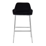 Daniella Chrome and Black Velvet Contemporary Bar Stools (Set of 2) 16 Daniella Chrome and Black Velvet Contemporary Bar Stools (Set of 2)
