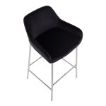 Daniella Chrome and Black Velvet Contemporary Bar Stools (Set of 2) 17 Daniella Chrome and Black Velvet Contemporary Bar Stools (Set of 2)