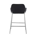Daniella Chrome and Black Velvet Contemporary Counter Stools (Set of 2)