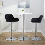 Daniella Chrome and Black Velvet Contemporary Swivel Barstools (Set of 2)