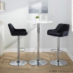 Daniella Chrome and Black Velvet Contemporary Swivel Barstools (Set of 2)