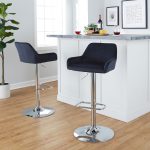 Daniella Chrome and Black Velvet Contemporary Swivel Barstools (Set of 2)