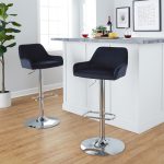 Daniella Chrome and Black Velvet Contemporary Swivel Barstools (Set of 2)