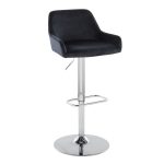 Daniella Chrome and Black Velvet Contemporary Swivel Barstools (Set of 2)