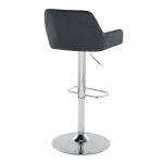 Daniella Chrome and Black Velvet Contemporary Swivel Barstools (Set of 2)