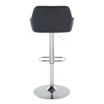 Daniella Chrome and Black Velvet Contemporary Swivel Barstools (Set of 2)