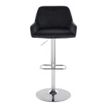 Daniella Chrome and Black Velvet Contemporary Swivel Barstools (Set of 2)