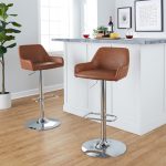 Daniella Chrome and Camel Contemporary Adjustable Swivel Barstool (Set of 2) 12 Daniella Chrome and Camel Contemporary Adjustable Swivel Barstool (Set of 2)