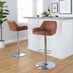 Daniella Chrome and Camel Contemporary Adjustable Swivel Barstool (Set of 2) 15 Daniella Chrome and Camel Contemporary Adjustable Swivel Barstool (Set of 2)