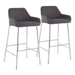 Daniella Chrome and Charcoal Contemporary Bar Stools (Set of 2) 11 Daniella Chrome and Charcoal Contemporary Bar Stools (Set of 2)