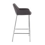 Daniella Chrome and Charcoal Contemporary Bar Stools (Set of 2) 13 Daniella Chrome and Charcoal Contemporary Bar Stools (Set of 2)