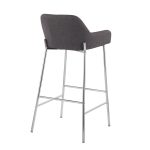 Daniella Chrome and Charcoal Contemporary Bar Stools (Set of 2) 14 Daniella Chrome and Charcoal Contemporary Bar Stools (Set of 2)