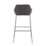 Daniella Chrome and Charcoal Contemporary Bar Stools (Set of 2) 15 Daniella Chrome and Charcoal Contemporary Bar Stools (Set of 2)