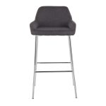 Daniella Chrome and Charcoal Contemporary Bar Stools (Set of 2) 16 Daniella Chrome and Charcoal Contemporary Bar Stools (Set of 2)