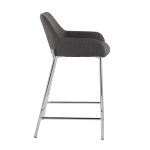 Daniella Chrome and Charcoal Contemporary Counter Stools (Set of 2) 16 Daniella Chrome and Charcoal Contemporary Counter Stools (Set of 2)