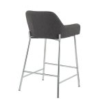 Daniella Chrome and Charcoal Contemporary Counter Stools (Set of 2) 17 Daniella Chrome and Charcoal Contemporary Counter Stools (Set of 2)