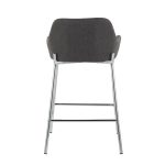 Daniella Chrome and Charcoal Contemporary Counter Stools (Set of 2) 18 Daniella Chrome and Charcoal Contemporary Counter Stools (Set of 2)