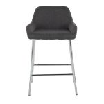 Daniella Chrome and Charcoal Contemporary Counter Stools (Set of 2) 19 Daniella Chrome and Charcoal Contemporary Counter Stools (Set of 2)