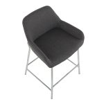 Daniella Chrome and Charcoal Contemporary Counter Stools (Set of 2) 20 Daniella Chrome and Charcoal Contemporary Counter Stools (Set of 2)