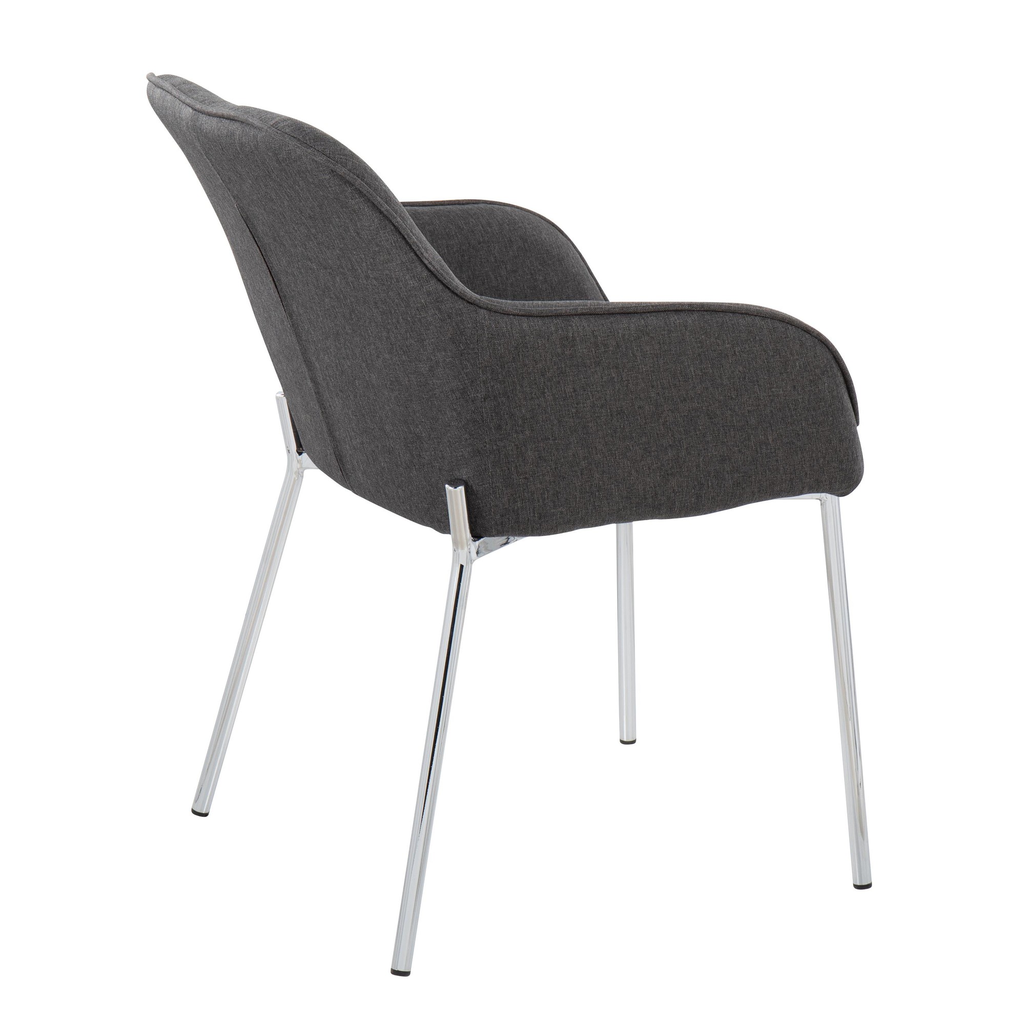 Daniella Chrome and Charcoal Contemporary Dining Chairs (Set of 2) 5 Daniella Chrome and Charcoal Contemporary Dining Chairs (Set of 2) - Image 5