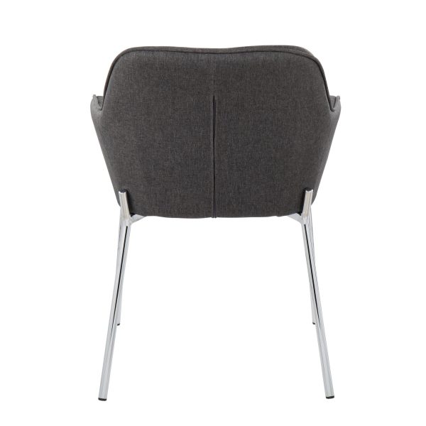 Daniella Chrome and Charcoal Contemporary Dining Chairs Set of 2 5