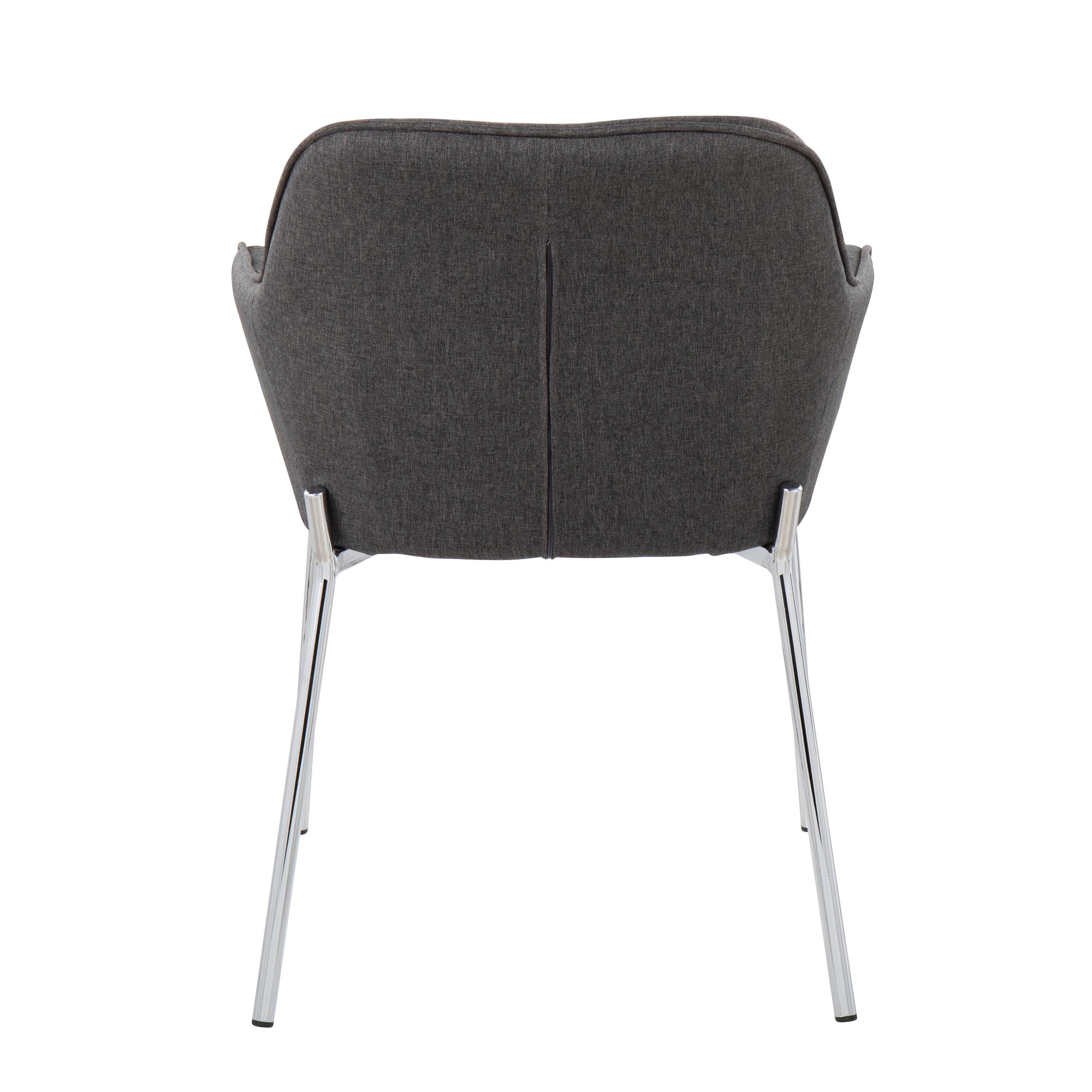 Daniella Chrome and Charcoal Contemporary Dining Chairs (Set of 2) 6 Daniella Chrome and Charcoal Contemporary Dining Chairs (Set of 2) - Image 6