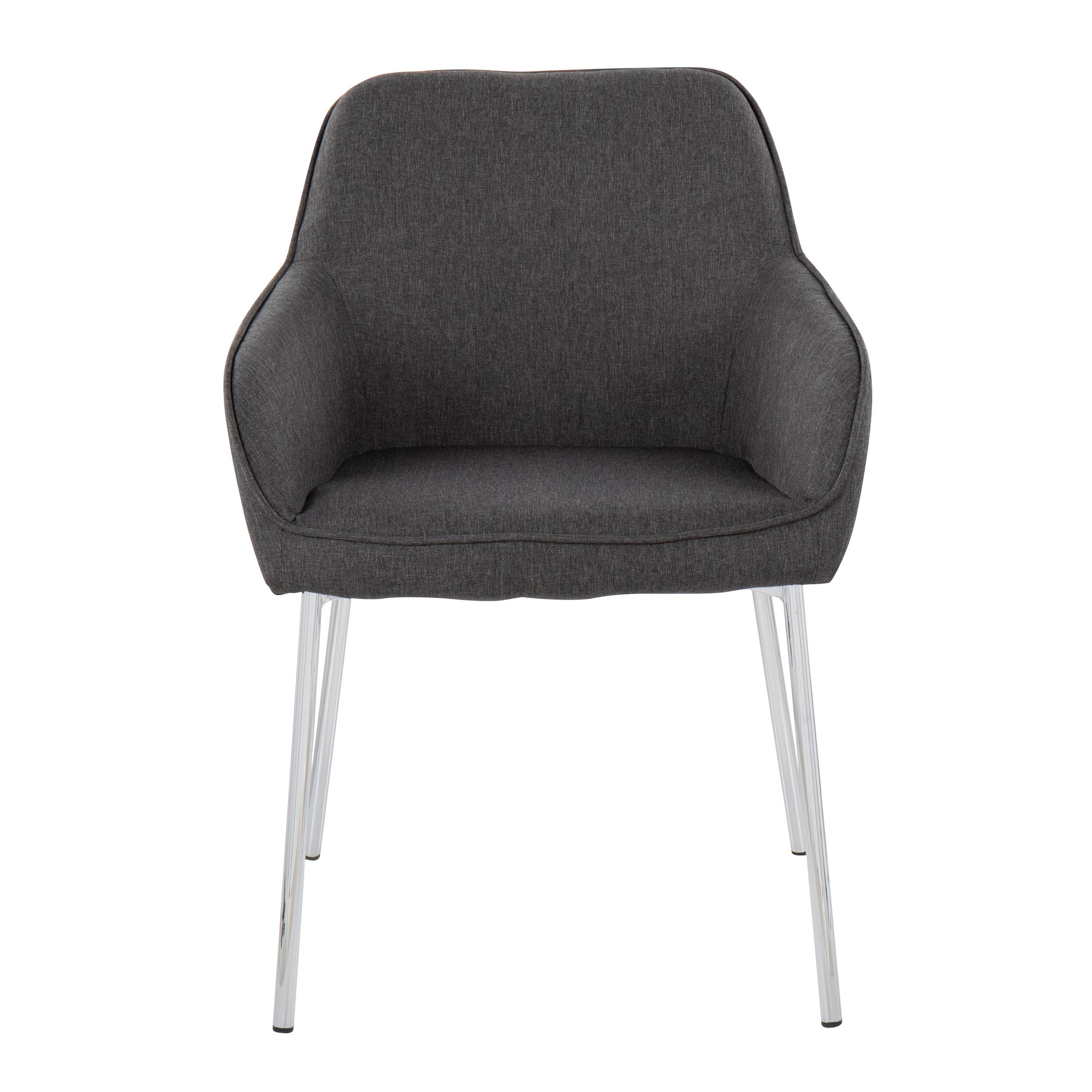 Daniella Chrome and Charcoal Contemporary Dining Chairs (Set of 2) 7 Daniella Chrome and Charcoal Contemporary Dining Chairs (Set of 2) - Image 7