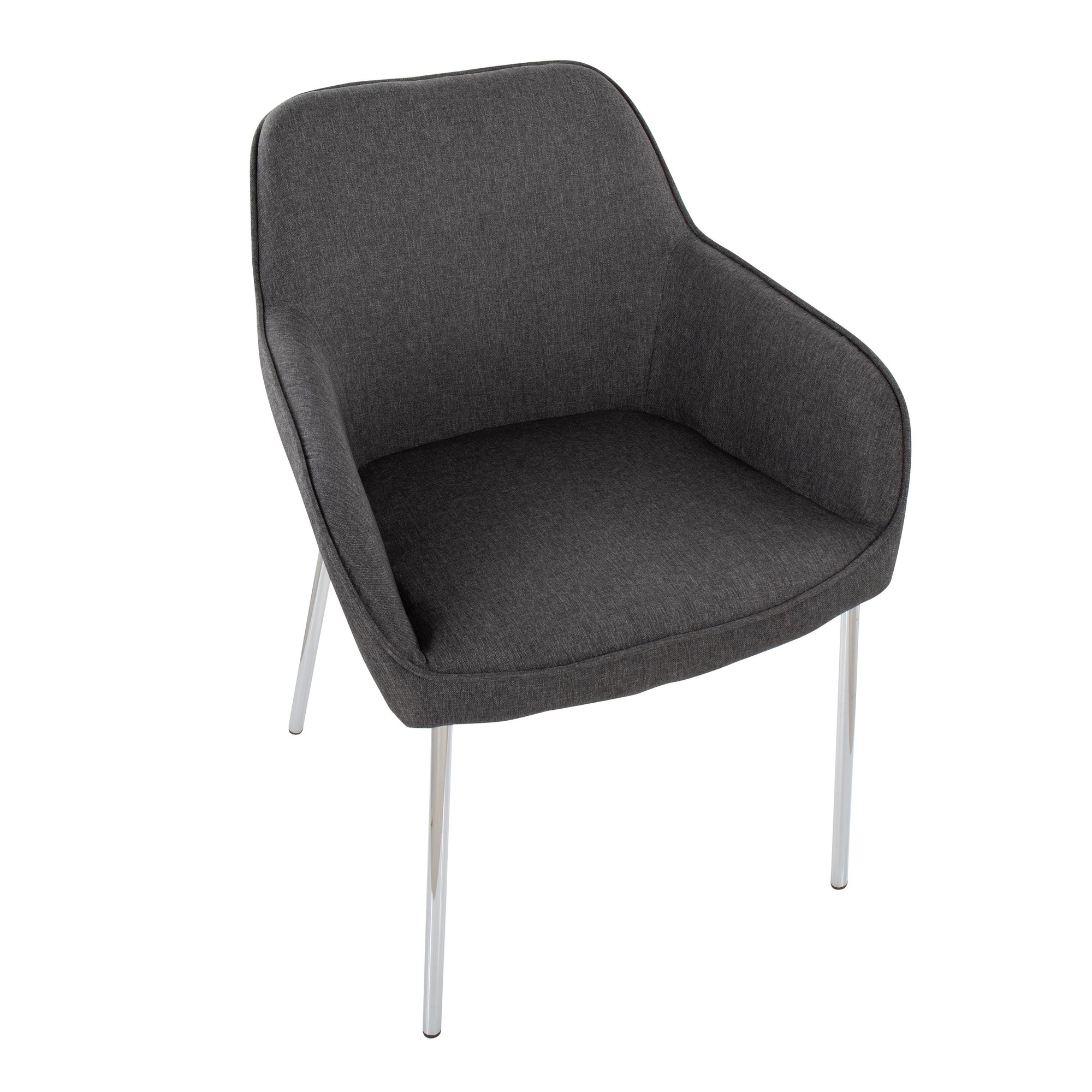Daniella Chrome and Charcoal Contemporary Dining Chairs (Set of 2) 8 Daniella Chrome and Charcoal Contemporary Dining Chairs (Set of 2) - Image 8