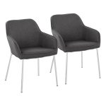 Daniella Chrome and Charcoal Contemporary Dining Chairs (Set of 2) 19 Daniella Chrome and Charcoal Contemporary Dining Chairs (Set of 2)