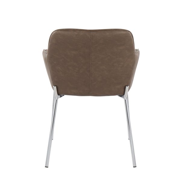 Daniella Chrome and Espresso Contemporary Dining Chairs Set of 2 5