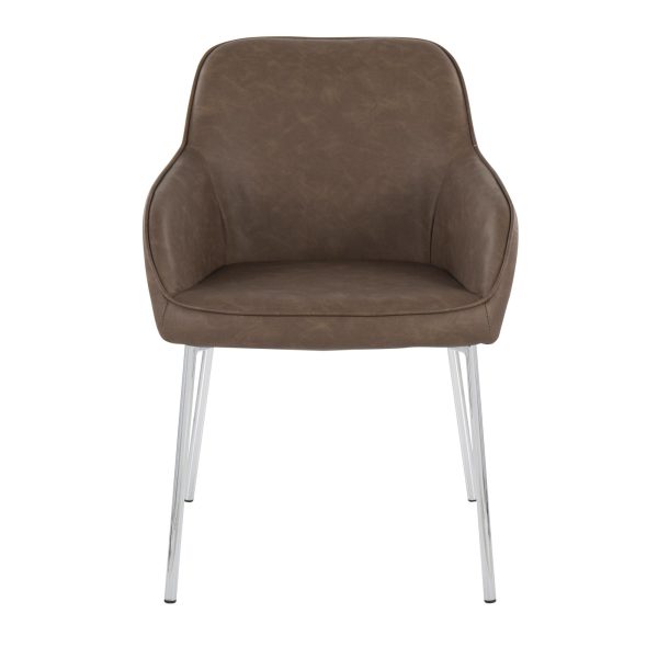 Daniella Chrome and Espresso Contemporary Dining Chairs Set of 2 6