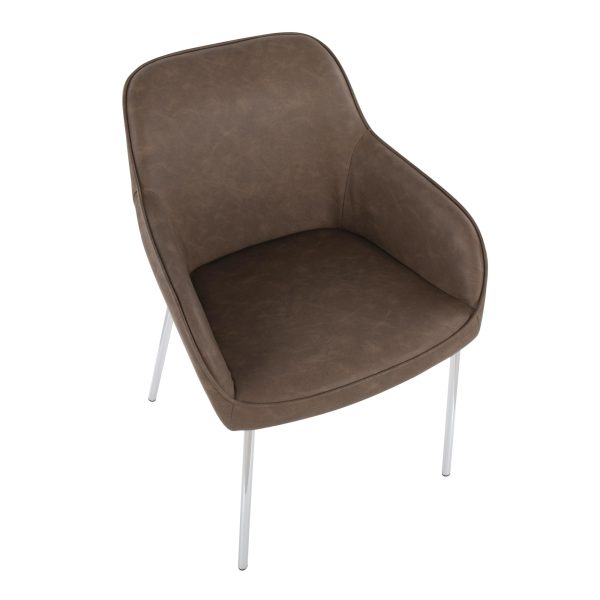 Daniella Chrome and Espresso Contemporary Dining Chairs Set of 2 7