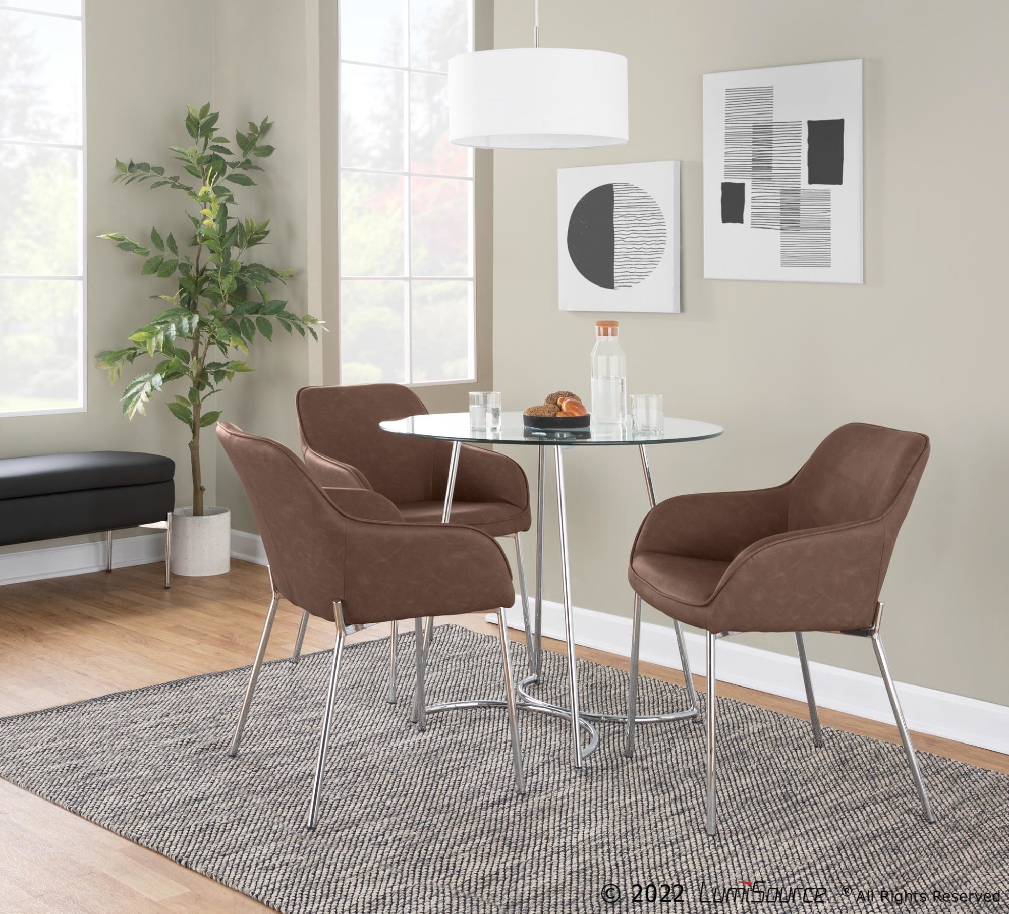 Daniella Chrome and Espresso Contemporary Dining Chairs (Set of 2) 1 Daniella Chrome and Espresso Contemporary Dining Chairs (Set of 2)