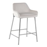 Daniella Chrome and White Velvet Contemporary Counter Stools (Set of 2) 15 Daniella Chrome and White Velvet Contemporary Counter Stools (Set of 2)