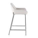 Daniella Chrome and White Velvet Contemporary Counter Stools (Set of 2) 16 Daniella Chrome and White Velvet Contemporary Counter Stools (Set of 2)
