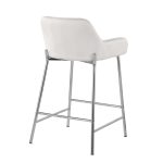 Daniella Chrome and White Velvet Contemporary Counter Stools (Set of 2) 17 Daniella Chrome and White Velvet Contemporary Counter Stools (Set of 2)