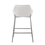 Daniella Chrome and White Velvet Contemporary Counter Stools (Set of 2) 18 Daniella Chrome and White Velvet Contemporary Counter Stools (Set of 2)