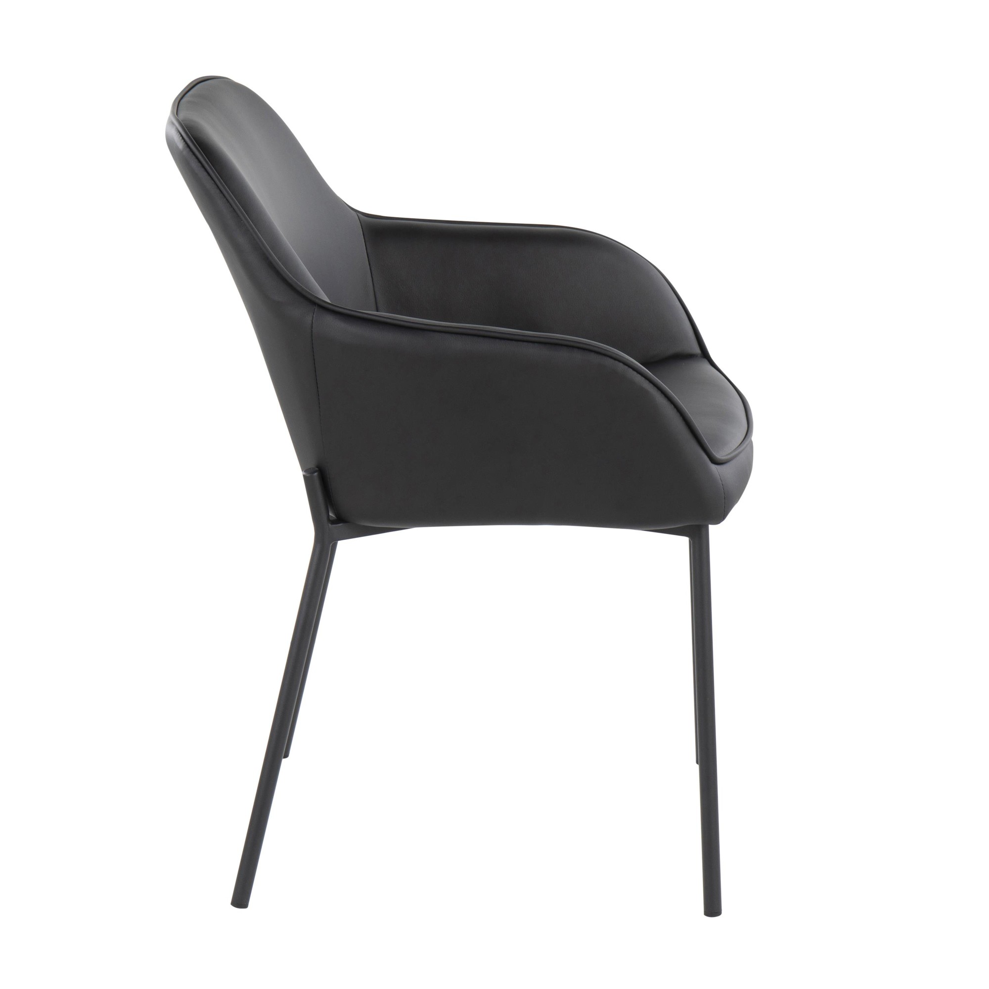 Daniella Contemporary Black Dining Chairs with Faux Leather and Metal Legs by LumiSource (Set of 2) (Set of 2) 5 Daniella Contemporary Black Dining Chairs with Faux Leather and Metal Legs by LumiSource (Set of 2) (Set of 2) - Image 5