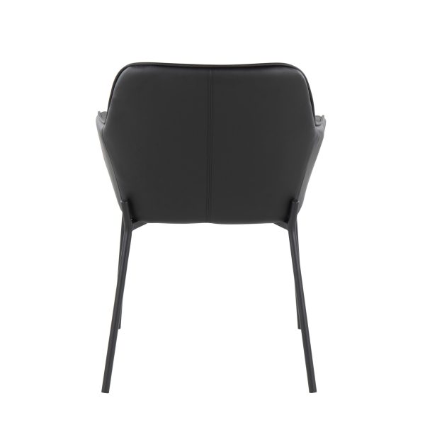 Daniella Contemporary Black Dining Chairs with Faux Leather and Metal Legs by LumiSource Set of 2 Set of 2 7