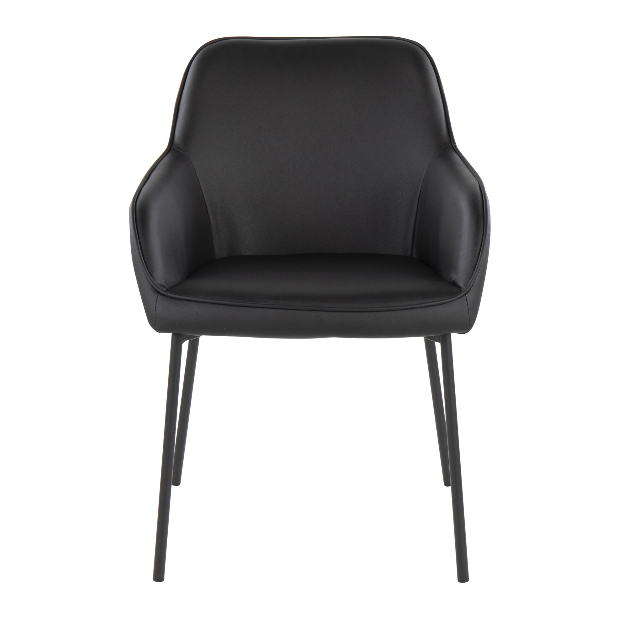 Daniella Contemporary Black Dining Chairs with Faux Leather and Metal Legs by LumiSource (Set of 2) (Set of 2) 8 Daniella Contemporary Black Dining Chairs with Faux Leather and Metal Legs by LumiSource (Set of 2) (Set of 2) - Image 8