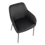Daniella Contemporary Black Dining Chairs with Faux Leather and Metal Legs by LumiSource (Set of 2) (Set of 2) 19 Daniella Contemporary Black Dining Chairs with Faux Leather and Metal Legs by LumiSource (Set of 2) (Set of 2)