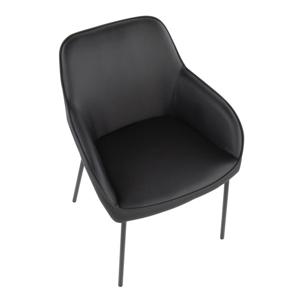 Daniella Contemporary Black Dining Chairs with Faux Leather and Metal Legs by LumiSource Set of 2 Set of 2 9