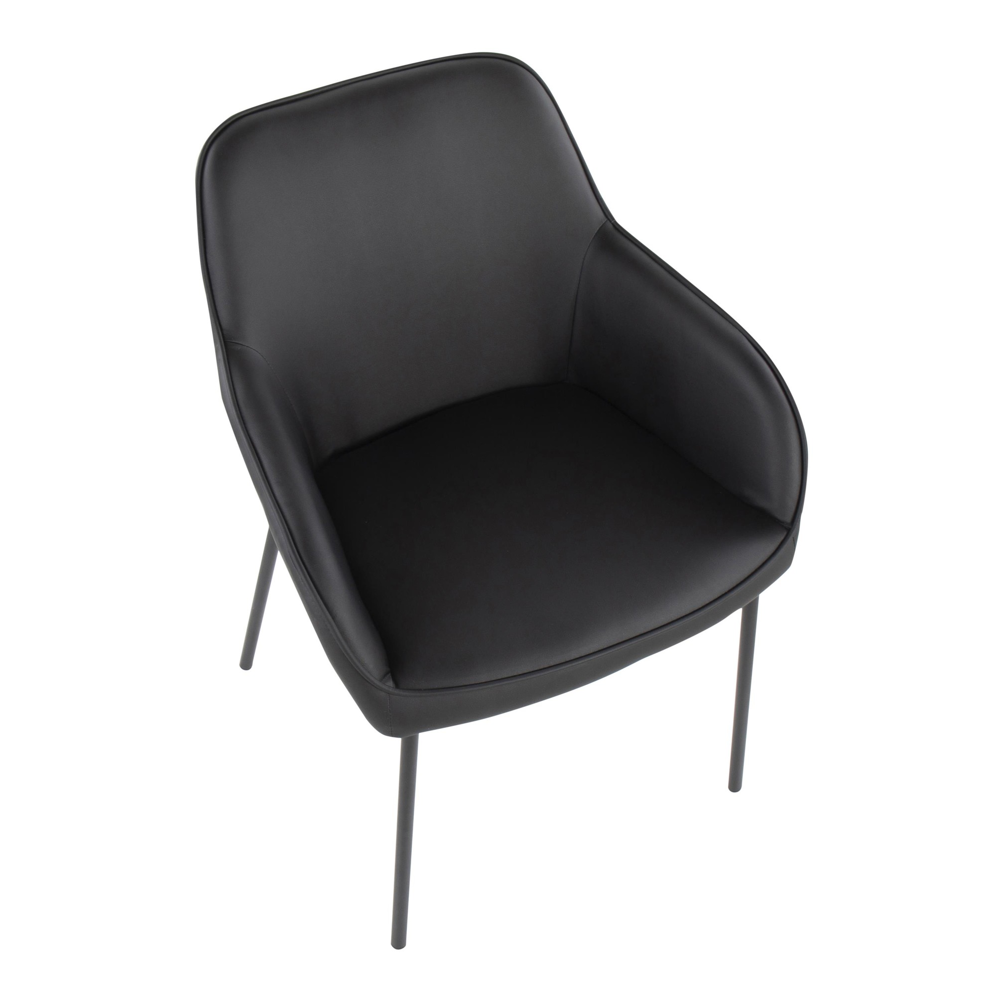 Daniella Contemporary Black Dining Chairs with Faux Leather and Metal Legs by LumiSource (Set of 2) (Set of 2) 9 Daniella Contemporary Black Dining Chairs with Faux Leather and Metal Legs by LumiSource (Set of 2) (Set of 2) - Image 9