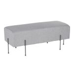 Daniella Contemporary Black Metal Grey Fabric Bench 13 Daniella Contemporary Black Metal Grey Fabric Bench