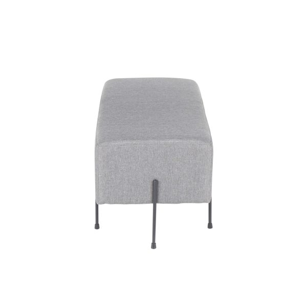 Daniella Contemporary Black Metal Grey Fabric Bench 3