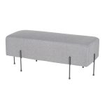 Daniella Contemporary Black Metal Grey Fabric Bench 15 Daniella Contemporary Black Metal Grey Fabric Bench