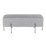 Daniella Contemporary Black Metal Grey Fabric Bench 17 Daniella Contemporary Black Metal Grey Fabric Bench