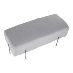 Daniella Contemporary Black Metal Grey Fabric Bench 18 Daniella Contemporary Black Metal Grey Fabric Bench